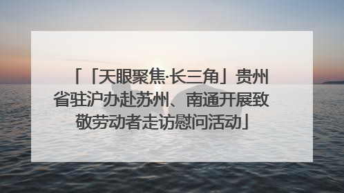 「天眼聚焦·长三角」贵州省驻沪办赴苏州、南通开展致敬劳动者走访慰问活动