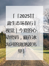 「2025甘肃生态环保行」视觉｜今夏的心动密码，藏在冰沟河的潋滟波光里