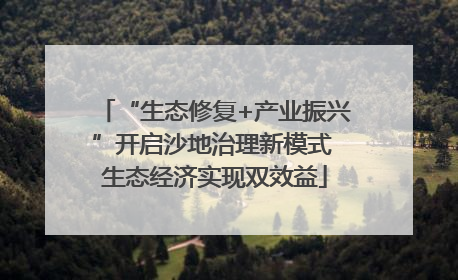 “生态修复+产业振兴”开启沙地治理新模式 生态经济实现双效益