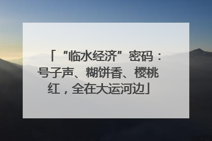 “临水经济”密码：号子声、糊饼香、樱桃红，全在大运河边