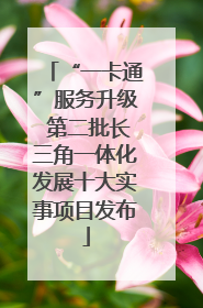 “一卡通”服务升级 第二批长三角一体化发展十大实事项目发布
