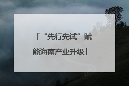 “先行先试”赋能海南产业升级