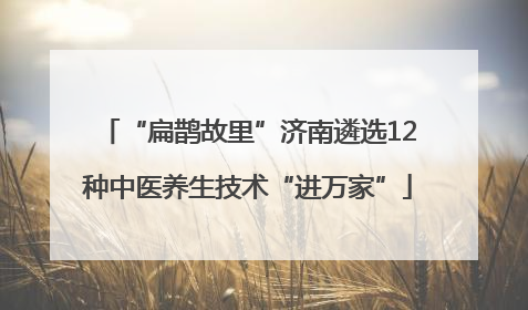 “扁鹊故里”济南遴选12种中医养生技术“进万家”