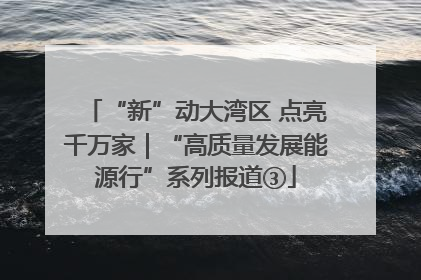 “新”动大湾区 点亮千万家｜“高质量发展能源行”系列报道③