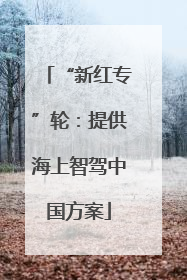 “新红专”轮：提供海上智驾中国方案