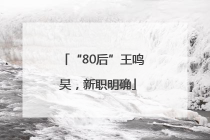 “80后”王鸣昊，新职明确
