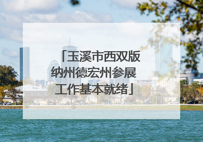 玉溪市西双版纳州德宏州参展工作基本就绪