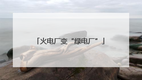 火电厂变“绿电厂”