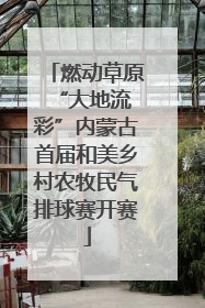 燃动草原 “大地流彩”内蒙古首届和美乡村农牧民气排球赛开赛