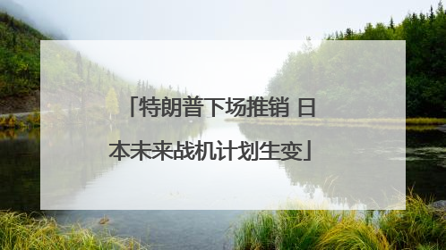 特朗普下场推销 日本未来战机计划生变
