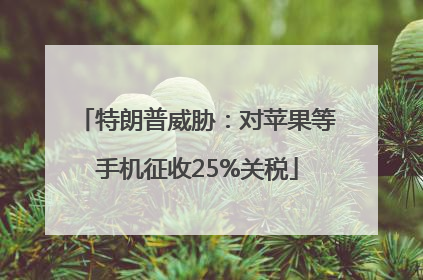 特朗普威胁：对苹果等手机征收25%关税