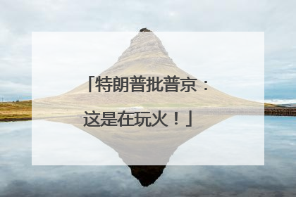 特朗普批普京：这是在玩火！