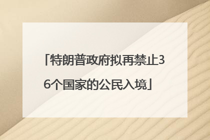 特朗普政府拟再禁止36个国家的公民入境