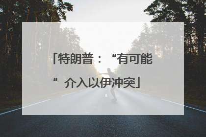 特朗普：“有可能”介入以伊冲突