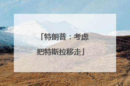 特朗普：考虑把特斯拉移走