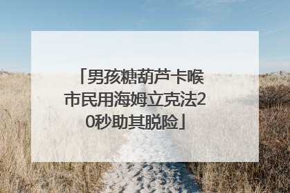 男孩糖葫芦卡喉 市民用海姆立克法20秒助其脱险