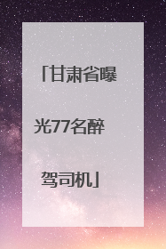 甘肃省曝光77名醉驾司机