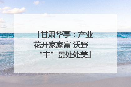 甘肃华亭：产业花开家家富 沃野“丰”景处处美