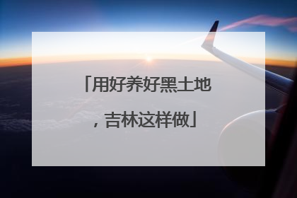 用好养好黑土地，吉林这样做
