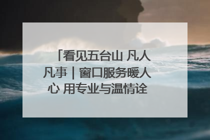 看见五台山 凡人凡事｜窗口服务暖人心 用专业与温情诠释责任担当