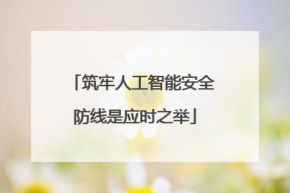 筑牢人工智能安全防线是应时之举