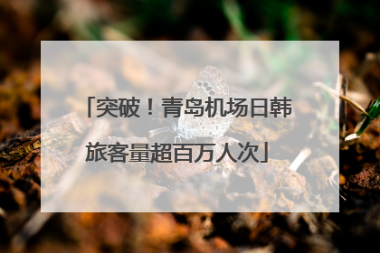 突破！青岛机场日韩旅客量超百万人次