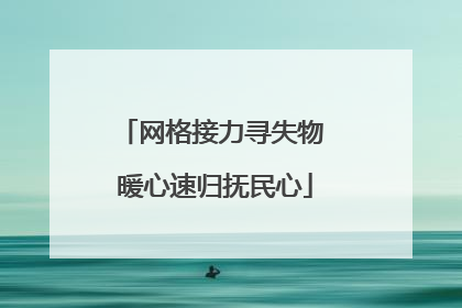 网格接力寻失物 暖心速归抚民心