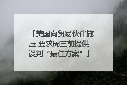 美国向贸易伙伴施压 要求周三前提供谈判“最佳方案”