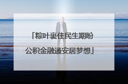粽叶裹住民生期盼 公积金融通安居梦想