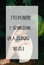 红色预警！安徽多地进入高风险状态