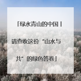 绿水青山的中国丨请查收这份“山水与共”的绿色答卷