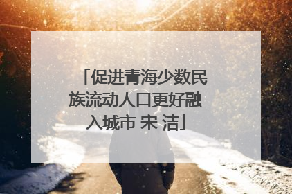促进青海少数民族流动人口更好融入城市 宋 洁