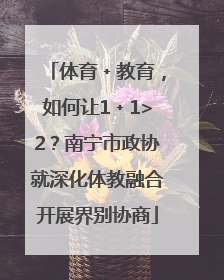 体育﹢教育，如何让1﹢1>2？南宁市政协就深化体教融合开展界别协商