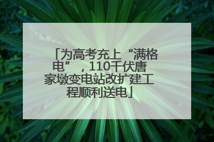 为高考充上“满格电”，110千伏唐家墩变电站改扩建工程顺利送电