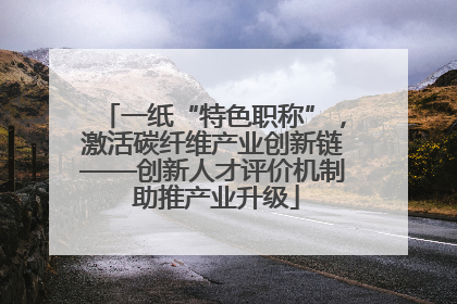 一纸“特色职称”，激活碳纤维产业创新链——创新人才评价机制 助推产业升级