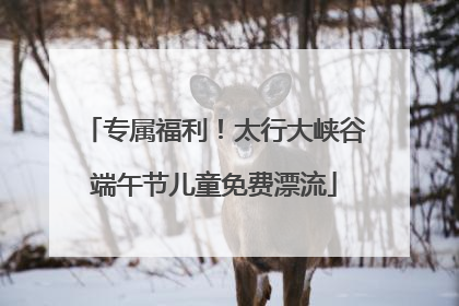 专属福利！太行大峡谷端午节儿童免费漂流