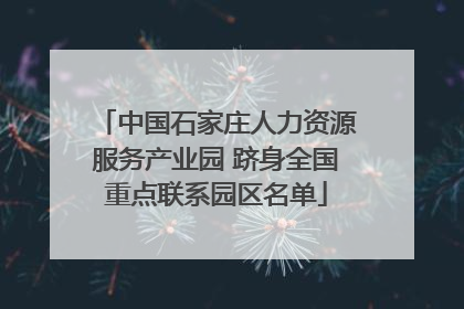 中国石家庄人力资源服务产业园 跻身全国重点联系园区名单