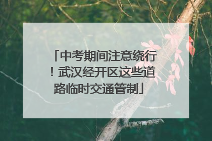 中考期间注意绕行！武汉经开区这些道路临时交通管制