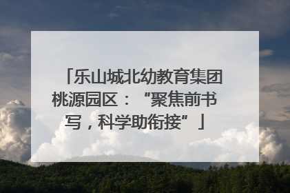 乐山城北幼教育集团桃源园区：“聚焦前书写，科学助衔接”
