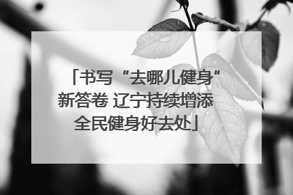 书写“去哪儿健身”新答卷 辽宁持续增添全民健身好去处