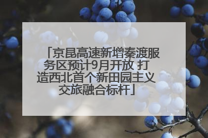 京昆高速新增秦渡服务区预计9月开放 打造西北首个新田园主义交旅融合标杆