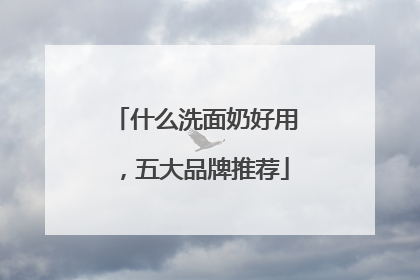 什么洗面奶好用，五大品牌推荐
