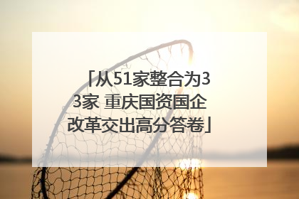 从51家整合为33家 重庆国资国企改革交出高分答卷