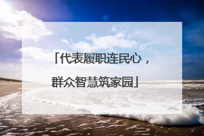 代表履职连民心，群众智慧筑家园