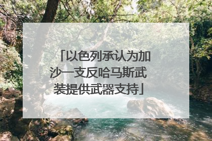 以色列承认为加沙一支反哈马斯武装提供武器支持