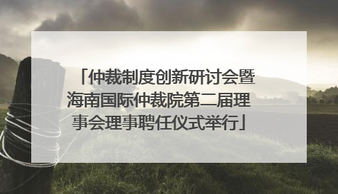 仲裁制度创新研讨会暨海南国际仲裁院第二届理事会理事聘任仪式举行
