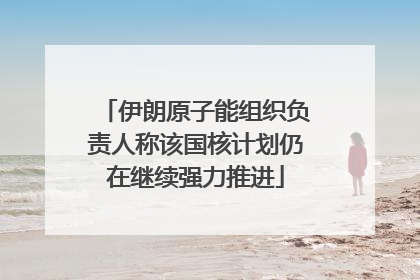 伊朗原子能组织负责人称该国核计划仍在继续强力推进