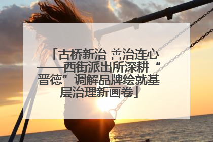 古桥新治 善治连心——西街派出所深耕“晋德”调解品牌绘就基层治理新画卷
