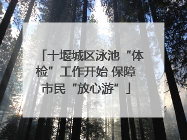 十堰城区泳池“体检”工作开始 保障市民“放心游”