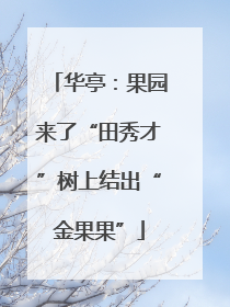 华亭：果园来了“田秀才”树上结出“金果果”